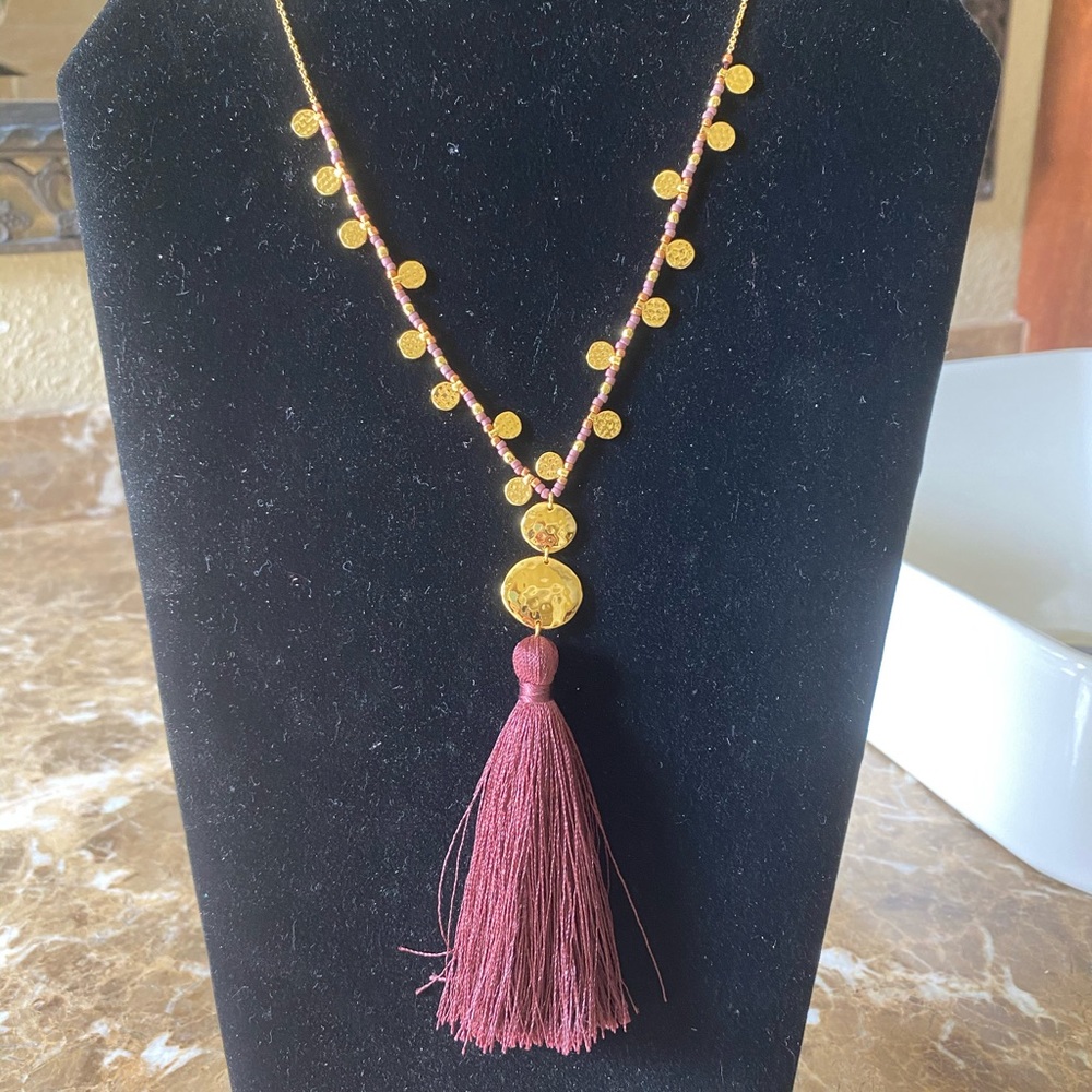 Long adjustable tassel gorjana necklace